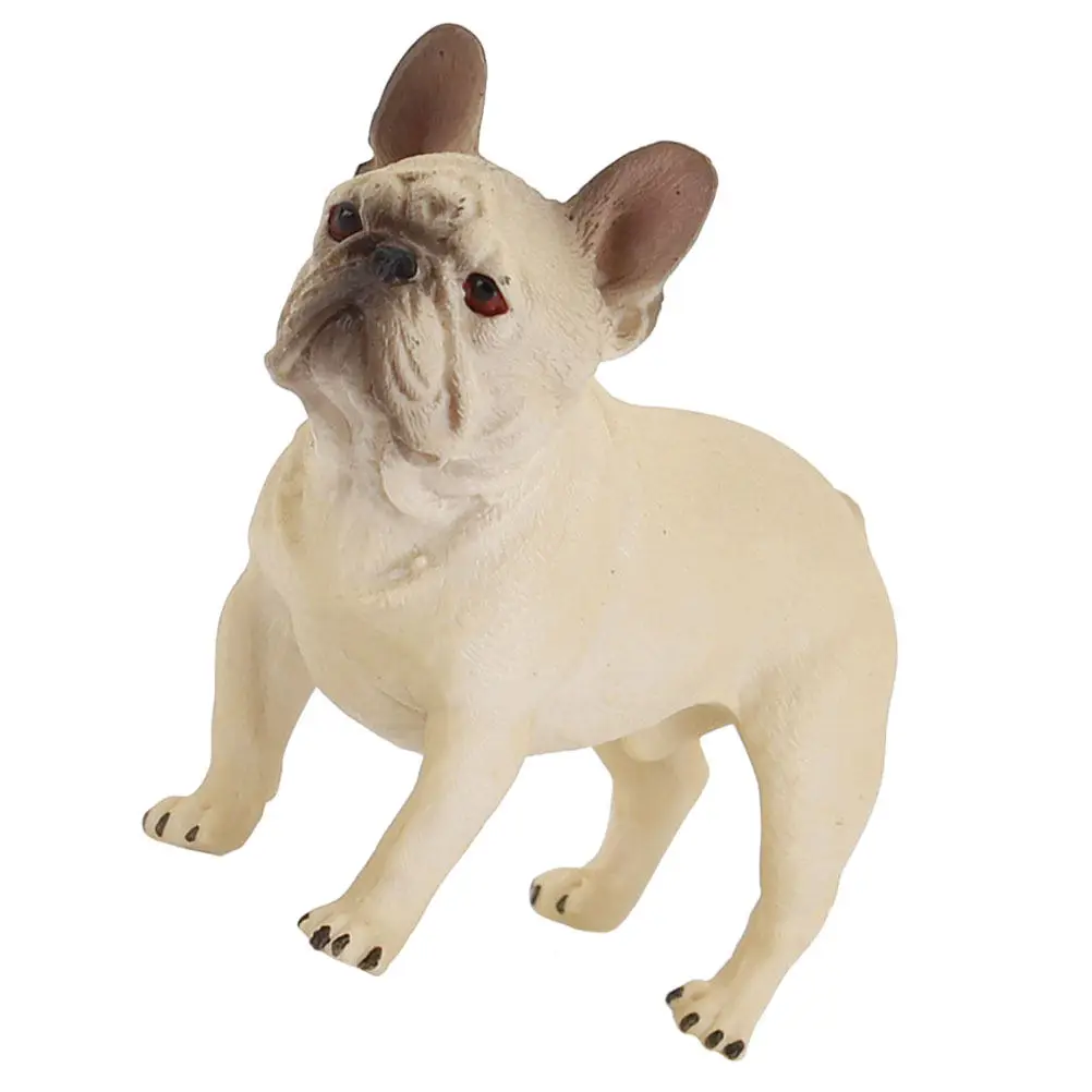 Lifelike Bull Terrier PVC Decor Statue – Light Yellow Animal Ornament for Home Desk Micro Bonsai Landscape