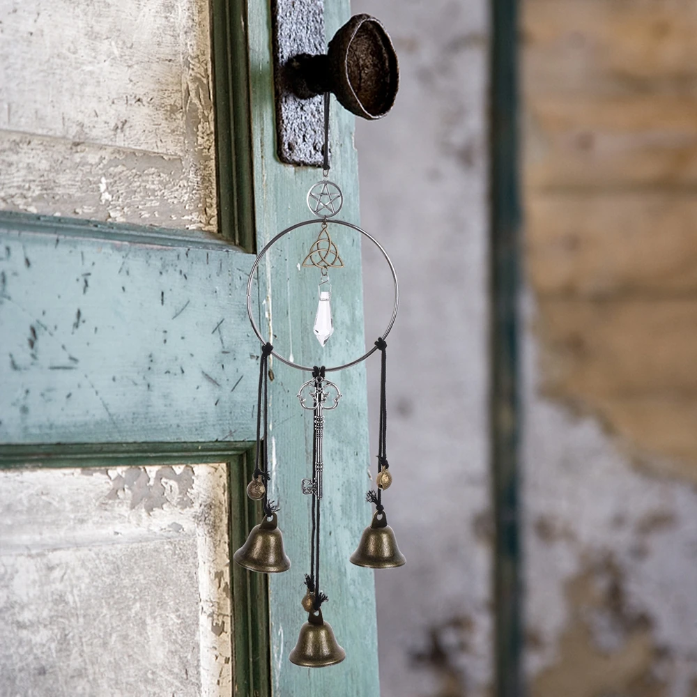 Beato Witch Wind Chime Crystal Stone Evil awarding Handmade Bell Pendant Room Decoration maniglia della porta Witch Bell