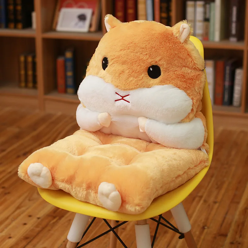 New Hamster Plush Throw Pillow Cushion Multi-function Stuffed Animal Hamster Chair Cushion Hand Warmer