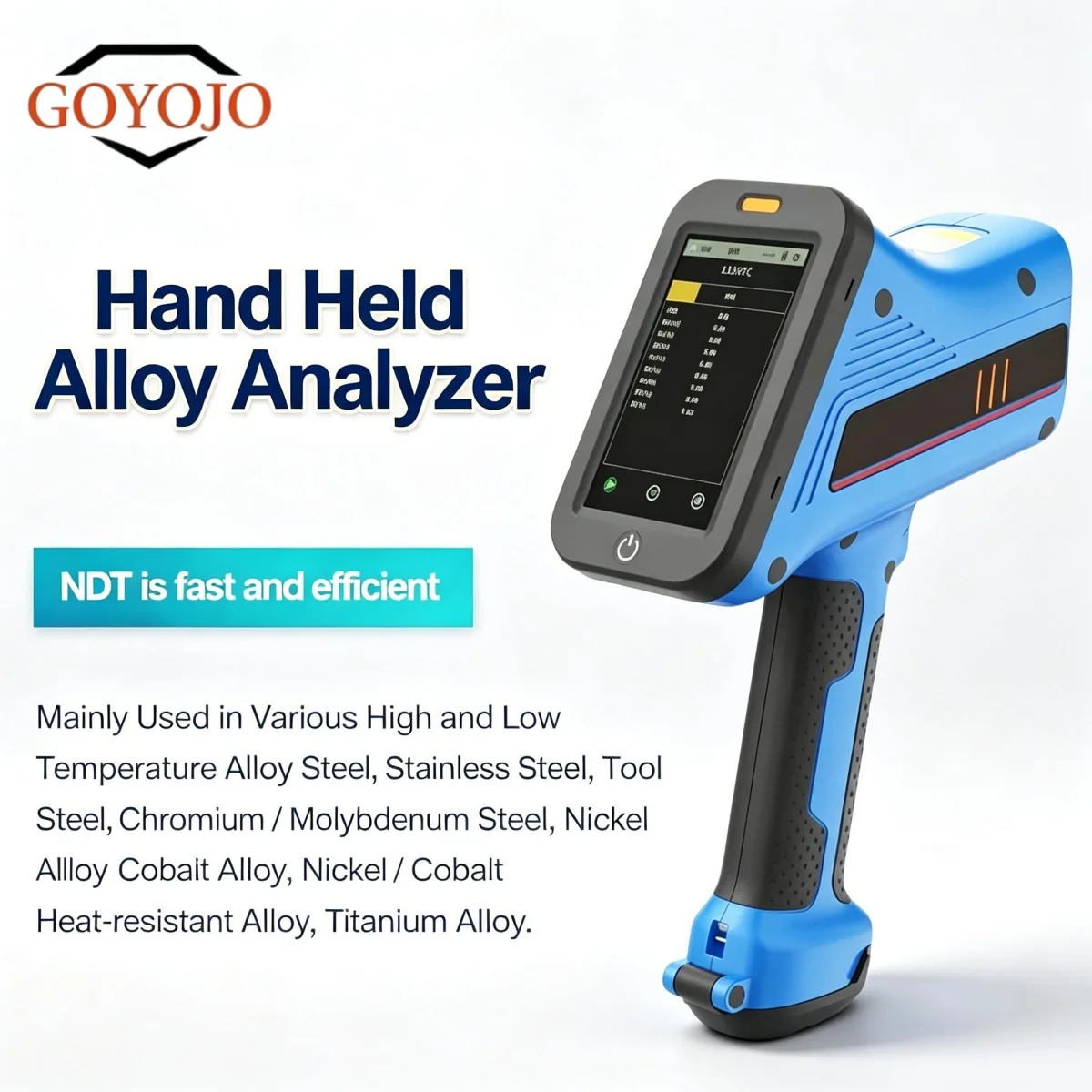 GOYOJO Hand held X-ray Spectrometer Analyzer X-Ray Fluorescence Spectral Composition for Ore Sample Metal Analysis