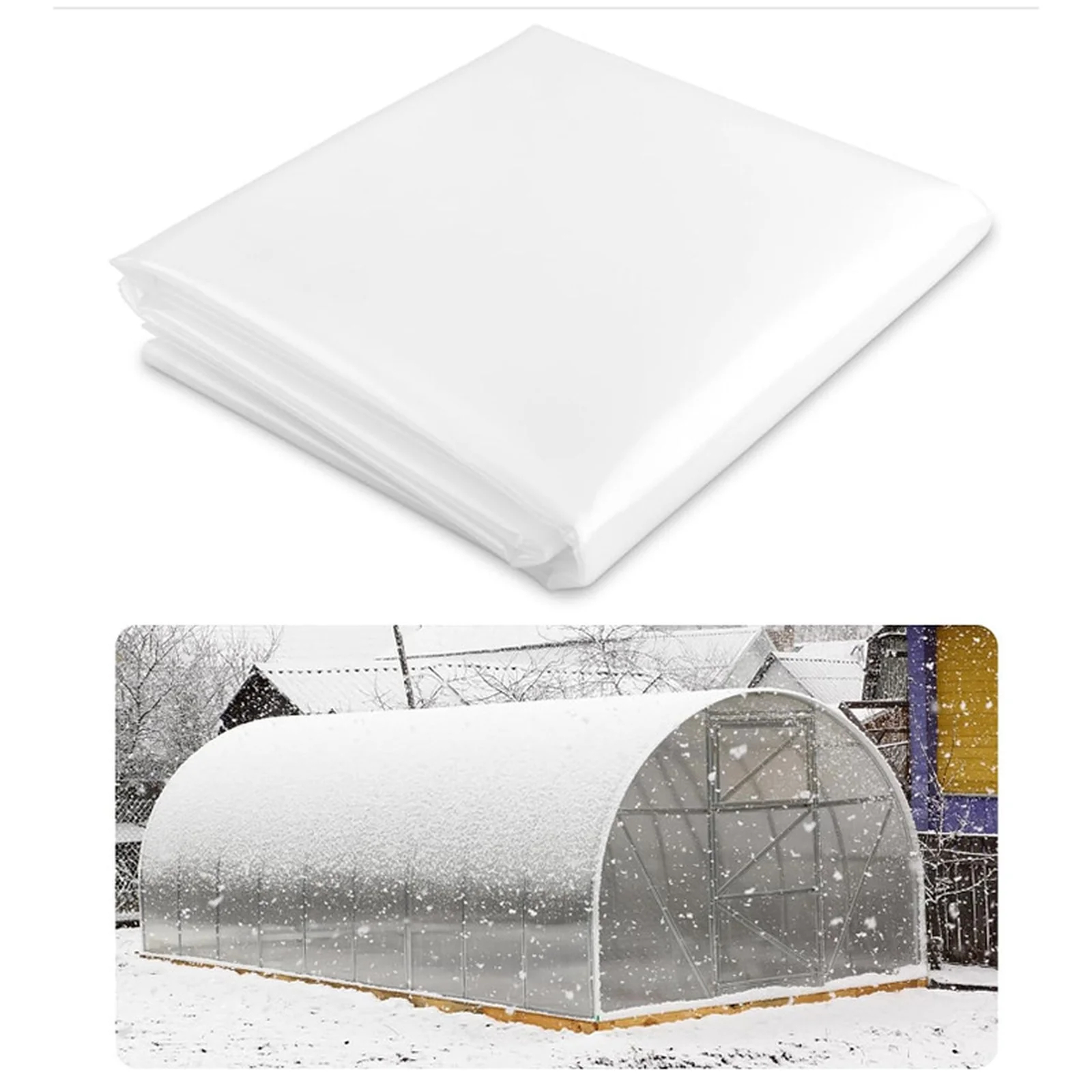 Greenhouse Transparent Film Arched Greenhouse Clear Thickened Film Green House Farm Plastic Cover for Gardening Cold Protection