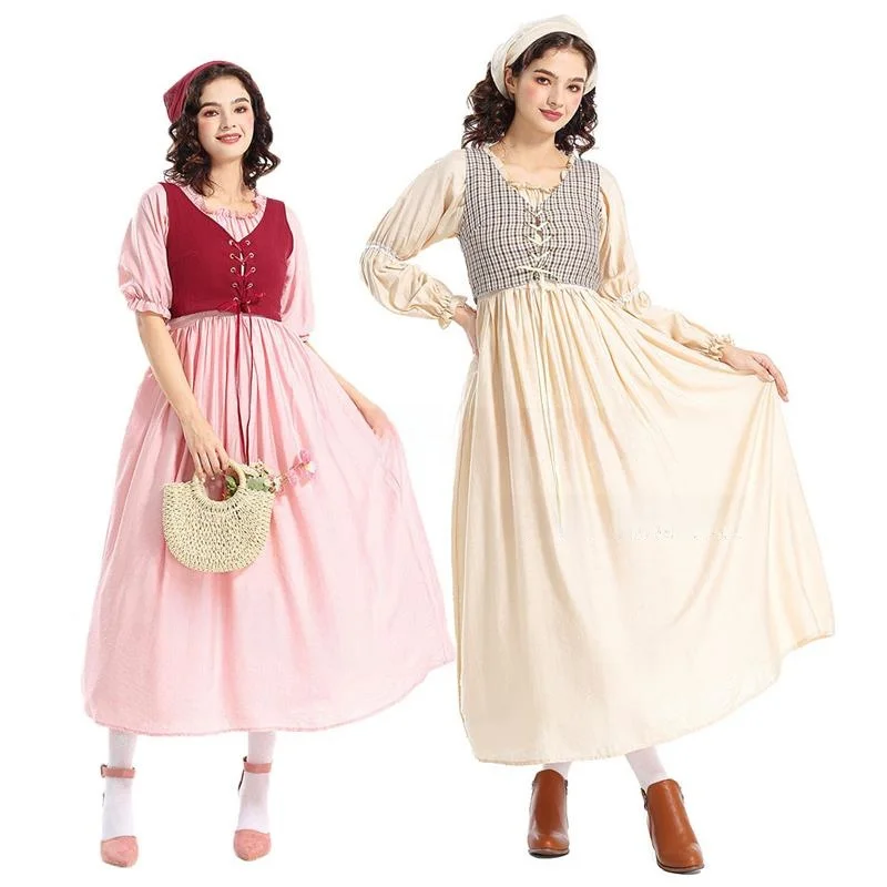 

Halloween Medieval Colony Performance Costume Cos Little Red Riding Hood Maid Uniform Company Annual Meeting Dress
