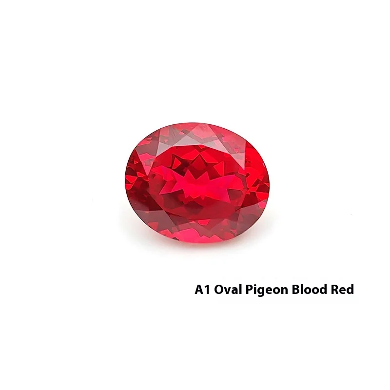 Jinglin Jewelry بالجملة طريقة الرفع المزروع حمامة الدم روبي البيضاوي حجر فضفاض جودة عالية في شهادة StockAGL