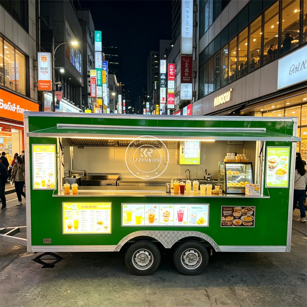 

Мобильный фургон-кухня из нержавеющей стали на заказ (OEM), для продажи мороженого, барбекю и закусок, на продажу