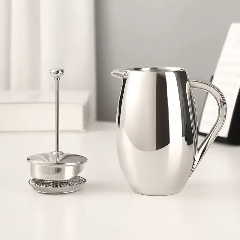 French press pot stainless steel coffee pot home French tea maker coffee filter cup hand pot 350ml