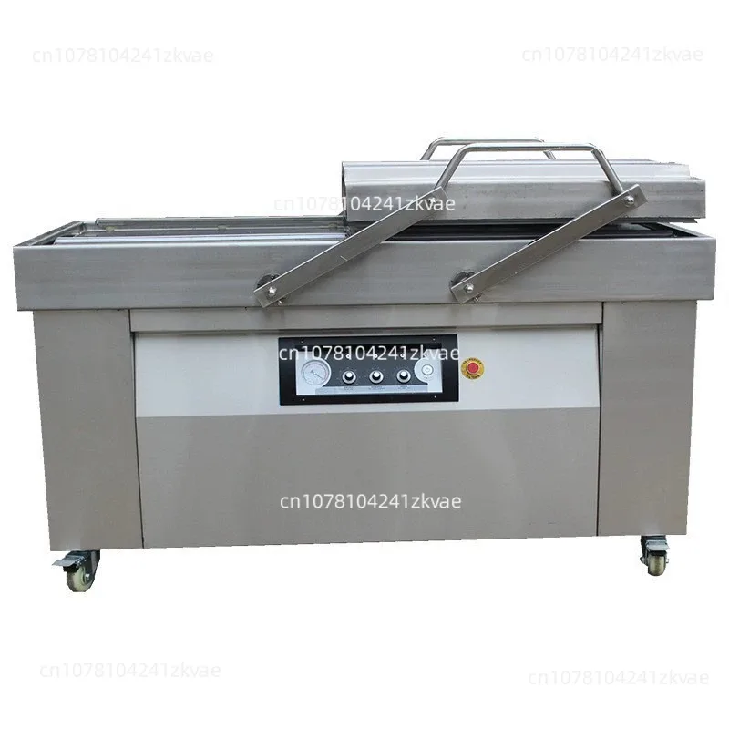 Large double chamber continuous vacuum packaging machine automatic flip vacuum sealing machine