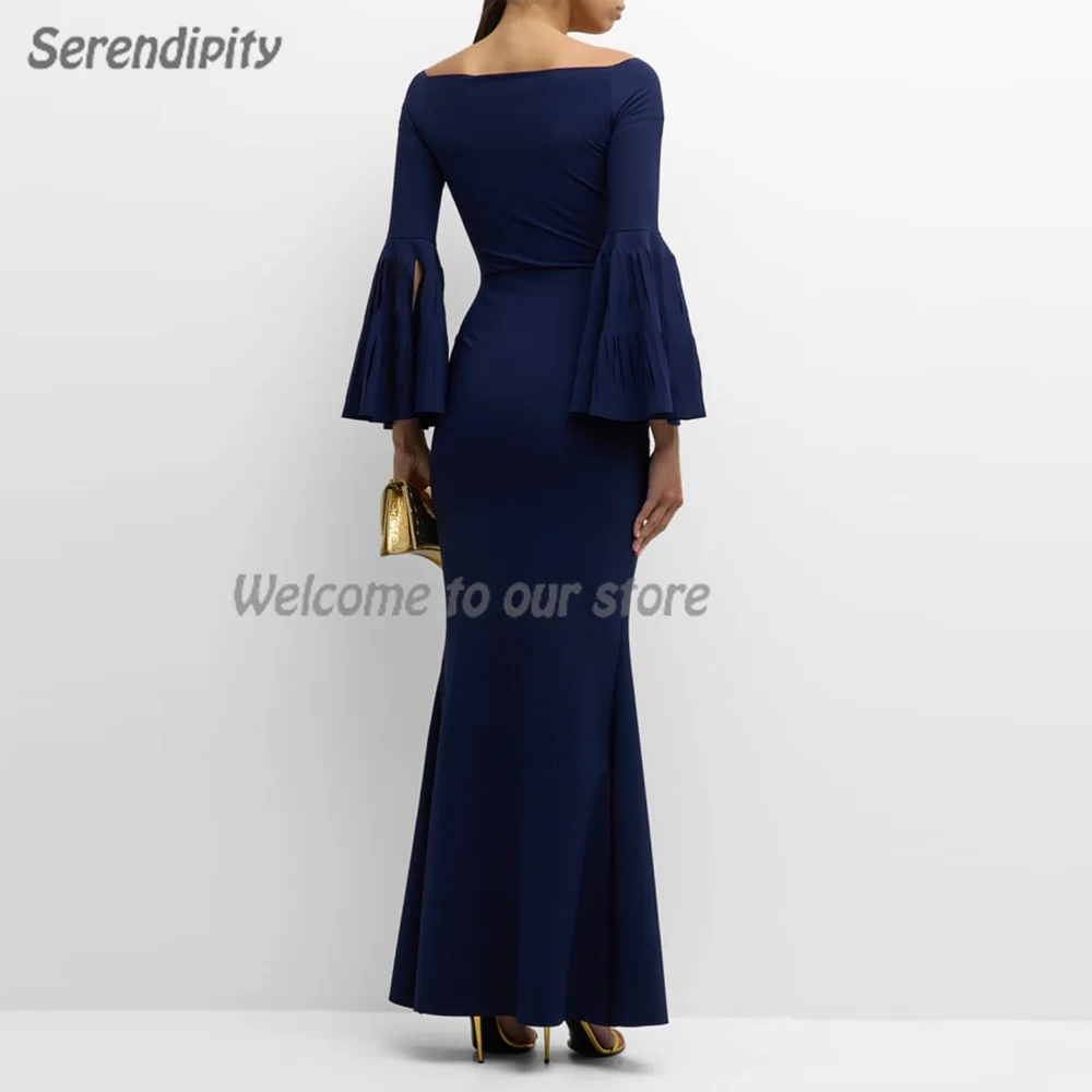 Serendipity-Vestido largo de noche para mujer, traje elegante con cuello en V y manga abullonada, para fiesta de cóctel y graduación, 2024