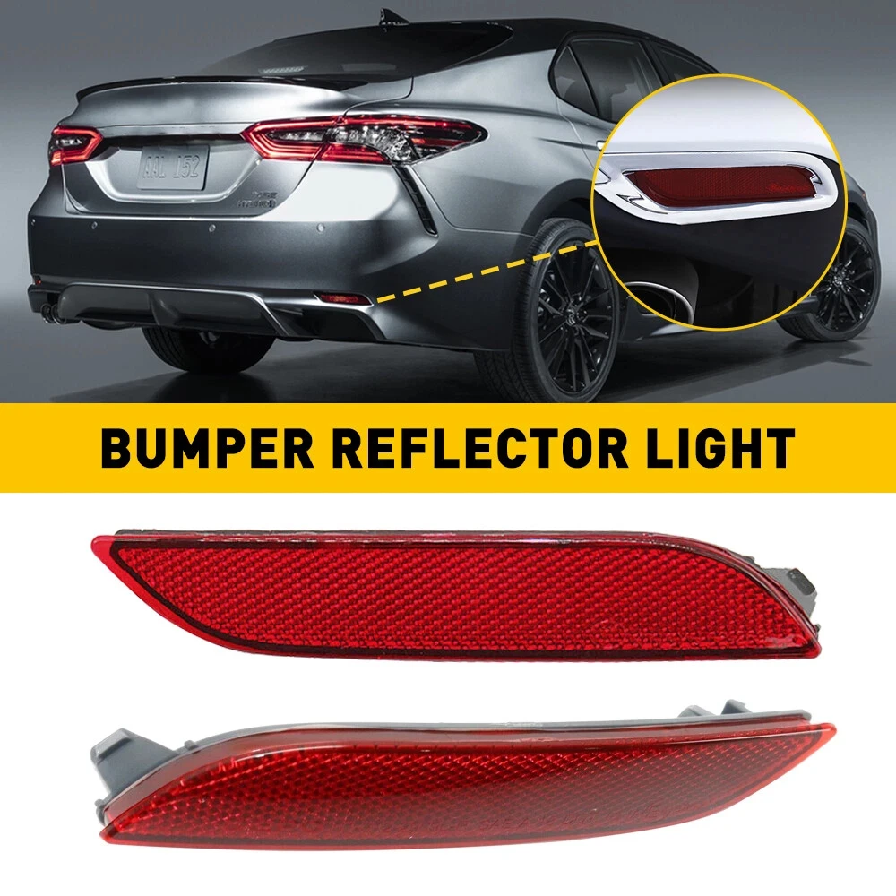

Car Reflective Rear Bumper Red 2Pcs Rear Bumper Reflector for Toyota Camry 2018 2019 2020 2021
