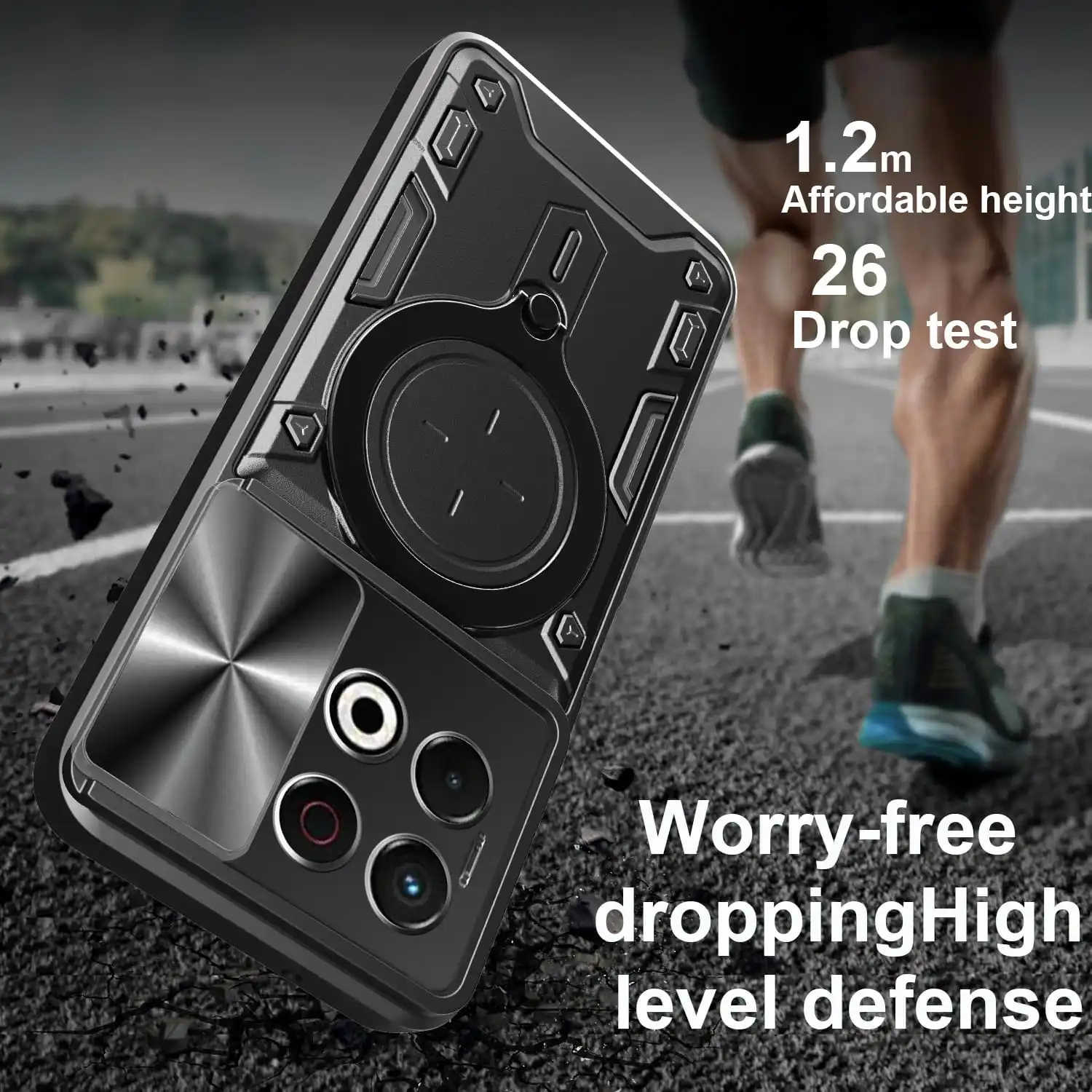 حافظة لهاتف Tecno Spark 30 5G كاميرا منزلق مغناطيسي حماية شرارة 30C 30Pro 4G غطاء 360 مسند دوار حلقة درع Funda Capa #2