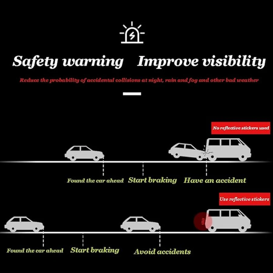 Car reflective sticker, trunk sticker, trunk reflective sticker, car collision warning strip sticker decoration