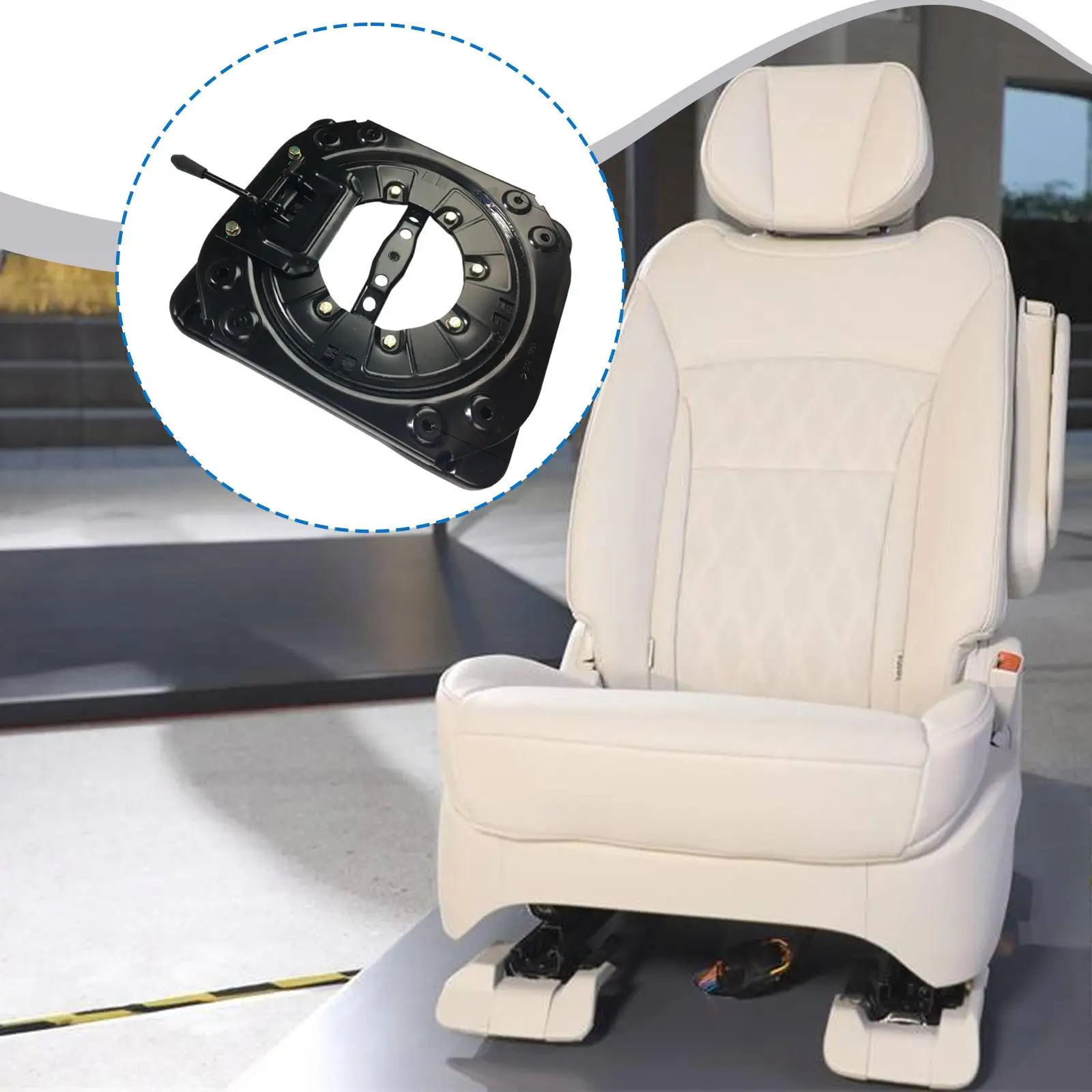 

Car Swivel Seat Base,Turntable Base 90 Degree Lock Mechanism Smooth Rotation Seat Adjuster Mounting Plate for Campers