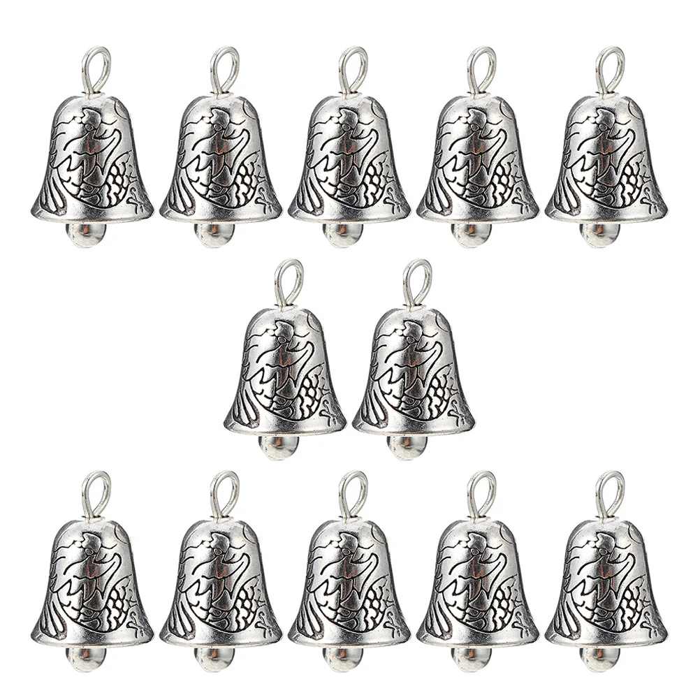 Breloques de collier en alliage pour enfants, pendentif cloche, petits ornements de face, rétro, décorations de bricolage pour enfants, 30 pièces