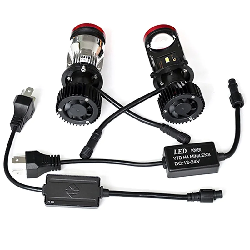 

H4 For Auto Motorcycle LED Projector Bulb 6000K 1 Pair Car Headlight Mini Lens Canbus Projection Lens