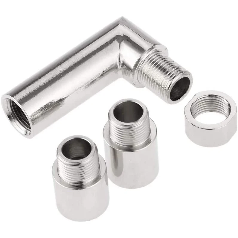 4PCS M18x1.5 90 Degree O2 Sensor Extender Spacer Exhaust Bung Adapter CEL Fix Check Engine Light Eliminator