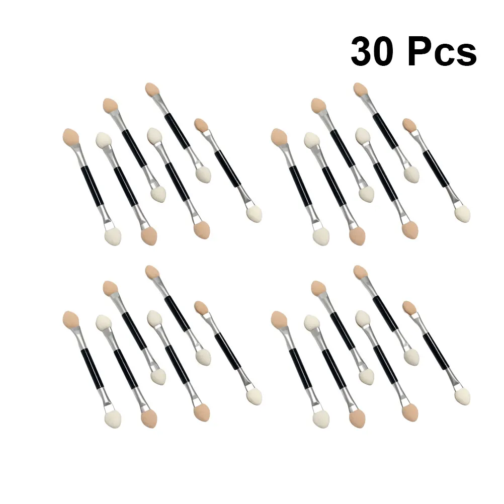 30Pcs Eye Shadow Applicator Brush Dual Tip Design Smooth Finish Lightweight Easy to Carry for Women Travel Home Use Professional