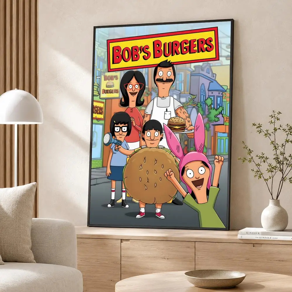 TV Series Bob's Burgers Poster Poster Wall Sticker Waterproof Self Adhesive HD Art  Bedroom Bar Decor