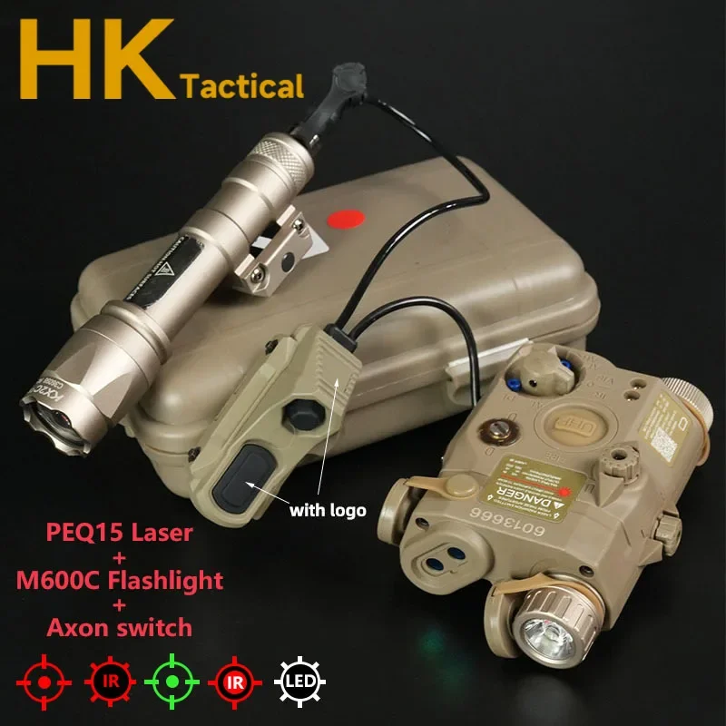 Tactical PEQ15 IR Fill Light/IR Laser Red Green Laser indicator Airsoft Hunting M600C Scout Light Axon Dual Function Switch