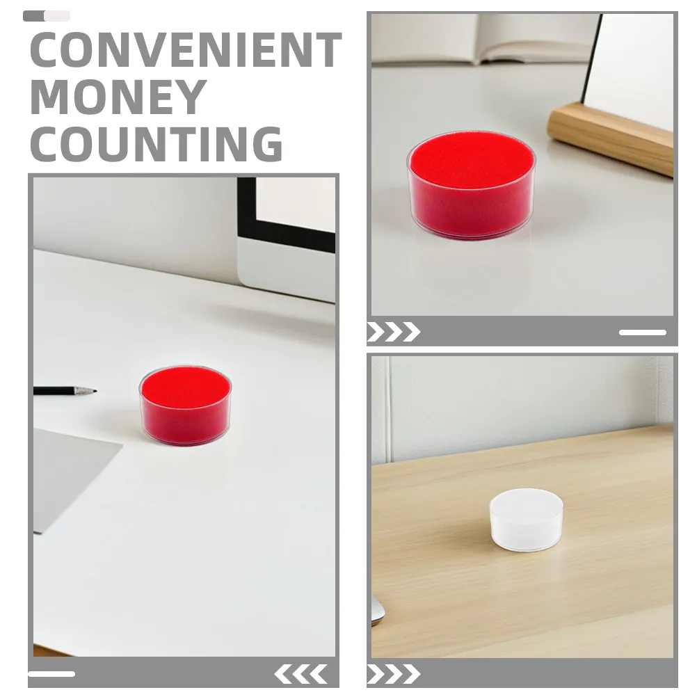 4Pcs Money Counting Sponge Tank for Cash Handling Finger Moistener Banking Office Accounting Efficient Desktop Paper Sorting