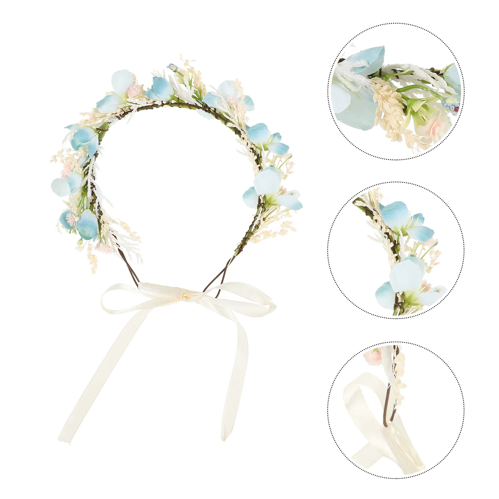 

Floral Crown Tiara Garland Flower Crowns for Women Hair Decorations Wedding Headband Headbands Plastic Headpiece Bride