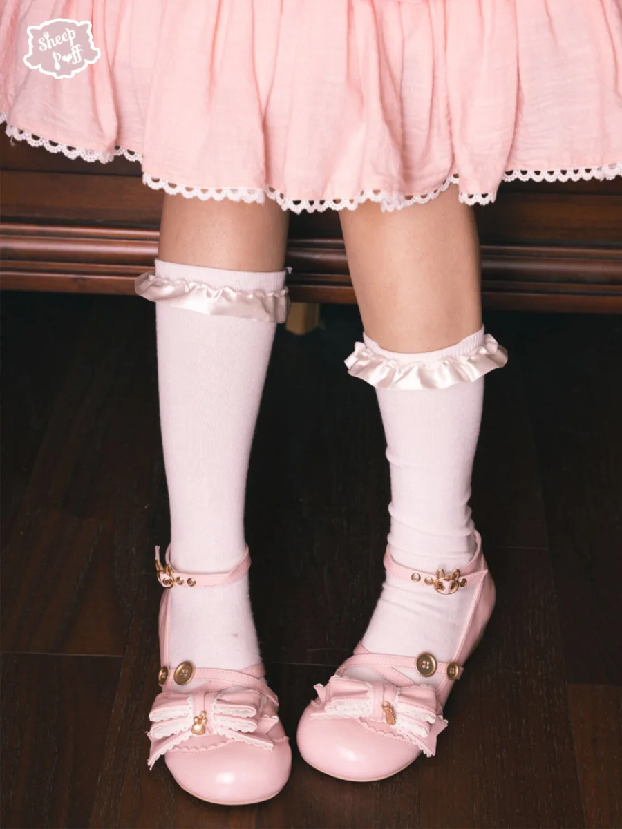 Original Lolita Style Mary Jane Shoes Autumn New Sweet Girls Cute Bow Tea Party Low Heels Pumps Student Y2k Pumps Leather Shoes