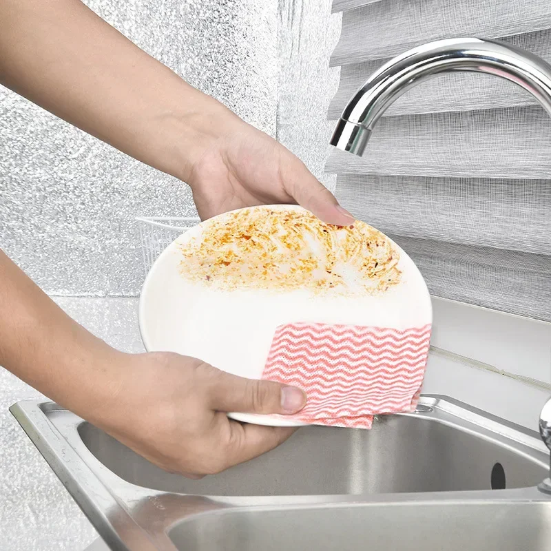 Disposable disposable Reusable Kitchen Rolls Non-Woven Fabric Wiping Cleaning Cloth Towels Non-stick Towel Bag Oil Wiping Rags