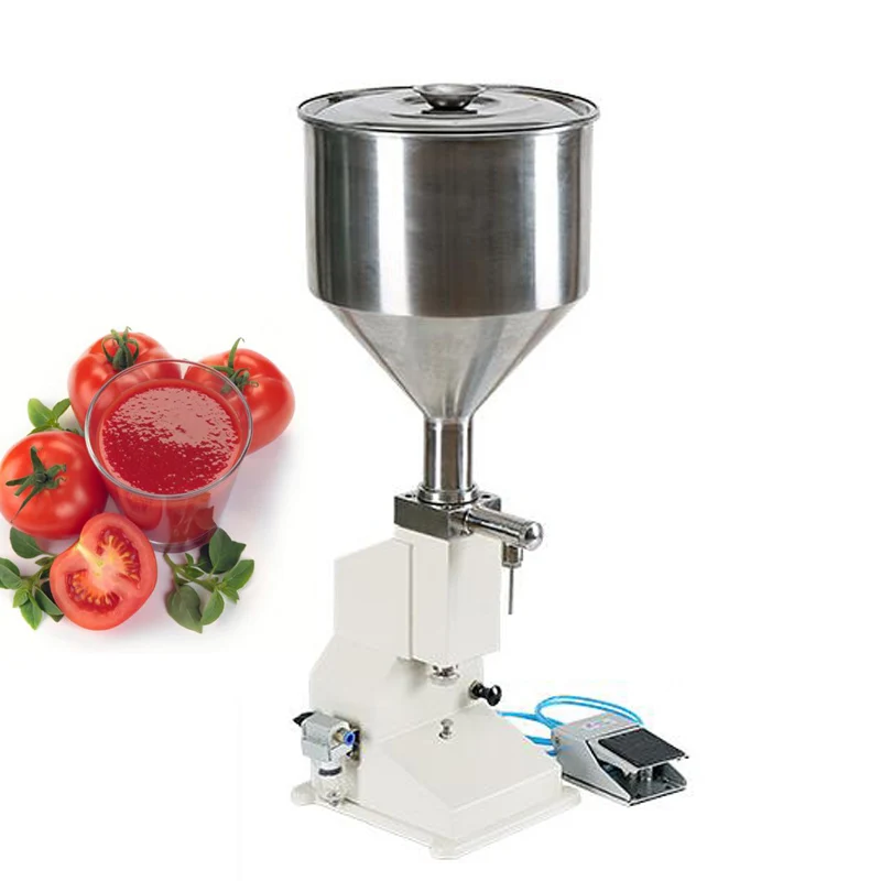 Manual Liquid Filling Machine 5-110ml Adjustable Cream Filling Machine Bottle Filler Machine with a Hopper