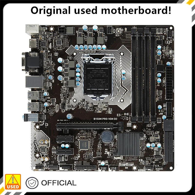 

For B150M PRO-VDH D3 Original Used Desktop Intel B150 32G DDR3 Motherboard LGA 1151 i7/i5/i3 USB3.0 SATA3