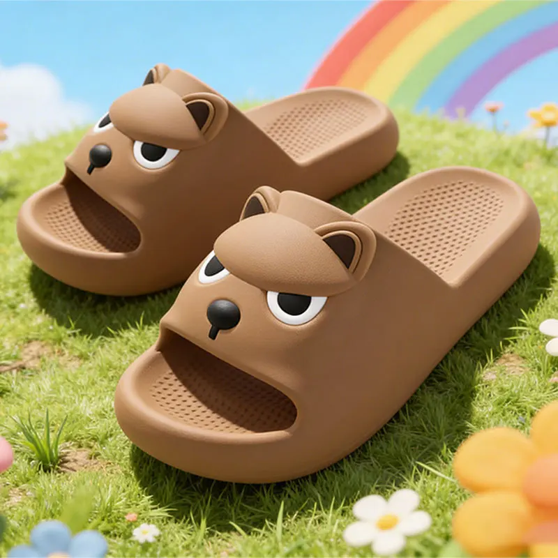 

Cute Dog Cartoon EVA Slippers Women Men Summer Thick Sole Slides Non Slip Indoor Bathroom Sandals Home Outdoor Casual puppy Shoe
