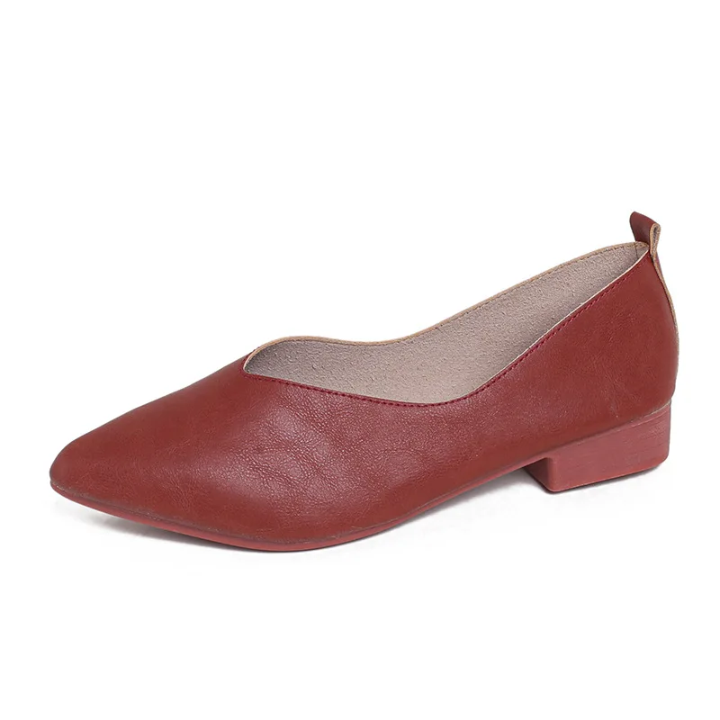 Spring and Autumn Fashion New Square Head Soft Leather Work Shoes Women's Shoes High Heels Thick Heels Shoes Women view 5