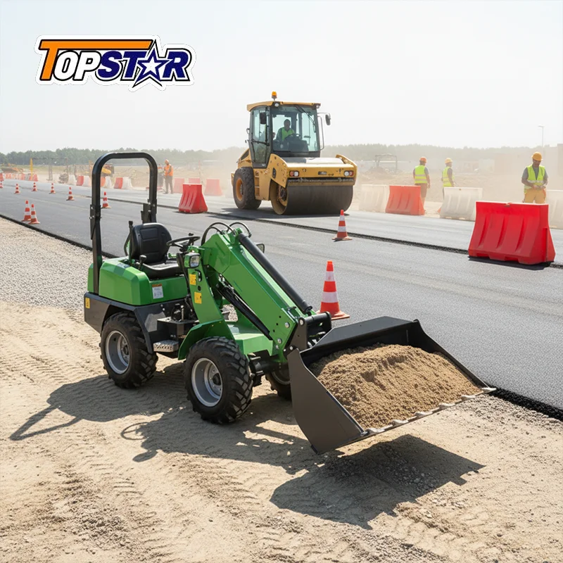 Multifunctional Mini Wheel Loader Powered Front End Loader for Garden Farm Material Loading Unloading