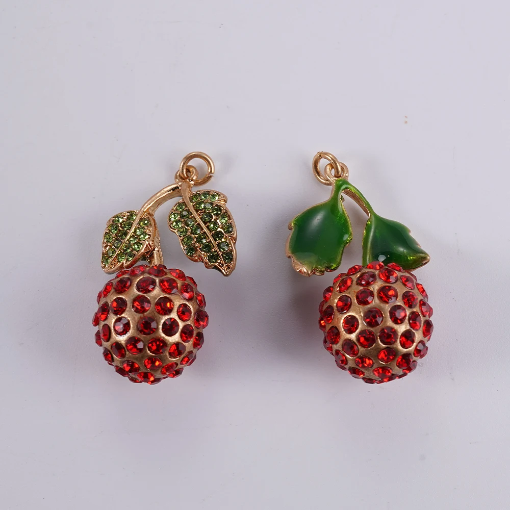 

9 Pieces Cute Red Cherry Pendant Charm DIY Necklace Bracelet Decorations Birthday Gifts Festival Fruit Accessories