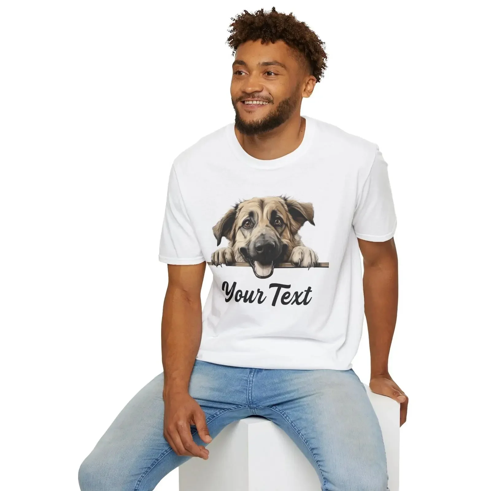 Anatolian Shepherd Dog T Shirt Custom Text Add Name or Message vintage Washed Comfortable homme Slightly Casual