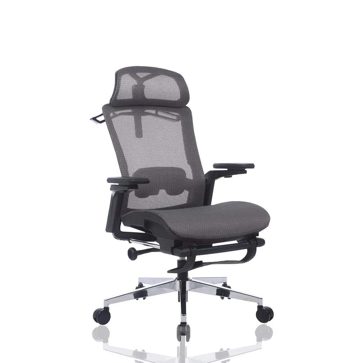 Yuhang ergonomic full mesh office chair with headrest 3D armrest anji mesh chair luxury ergonomic office chair with footrest HOT