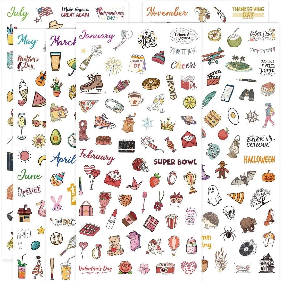 

Планировщик Stirs 365+ Pcs Ежедневно Еженедельно Ежемесячный Праздник Сезонный Календарь Stirs для Bullet Jourl Записки Дневник Блокнот Конверт