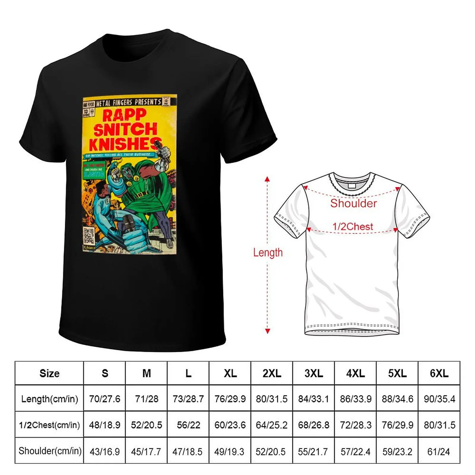 DOOM Rap Snitch Knishes T-Shirt Large Size Loose Casual Tee