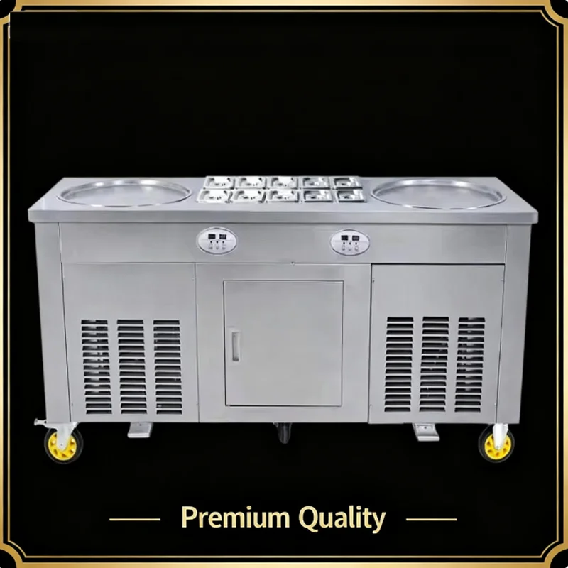Multi Functional Large Single Plate Deep Fried Yogurt Machine Thai Commercial Deep Fried Ice Cream Roll Machine