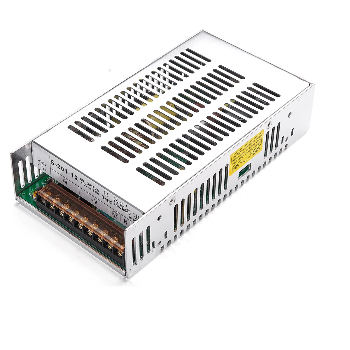 S Series Switching Power Supply 110-220V AC to 12, 24V DC Single Output 35,40,50,60, 75,100,120,150, 200,201, 250,350 W