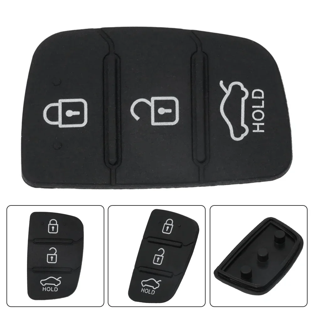 Car Rubber Pad Remote Key Cover Case 3 Button Fob Shell Parts For Hyundai Creta I20 I40 Tucson Elantra IX35/IX45 Car Accessories