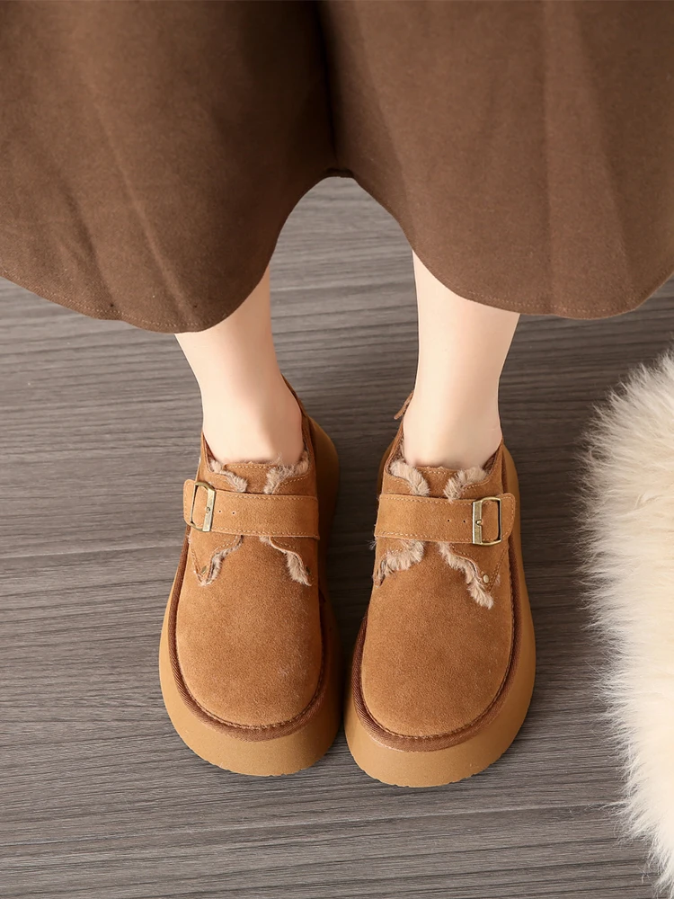 Shallow Mouth Moccasin Shoes Slip-on Clogs Platform Loafers Fur Autumn Women Casual Female Sneakers Round Toe Moccasins Slip On