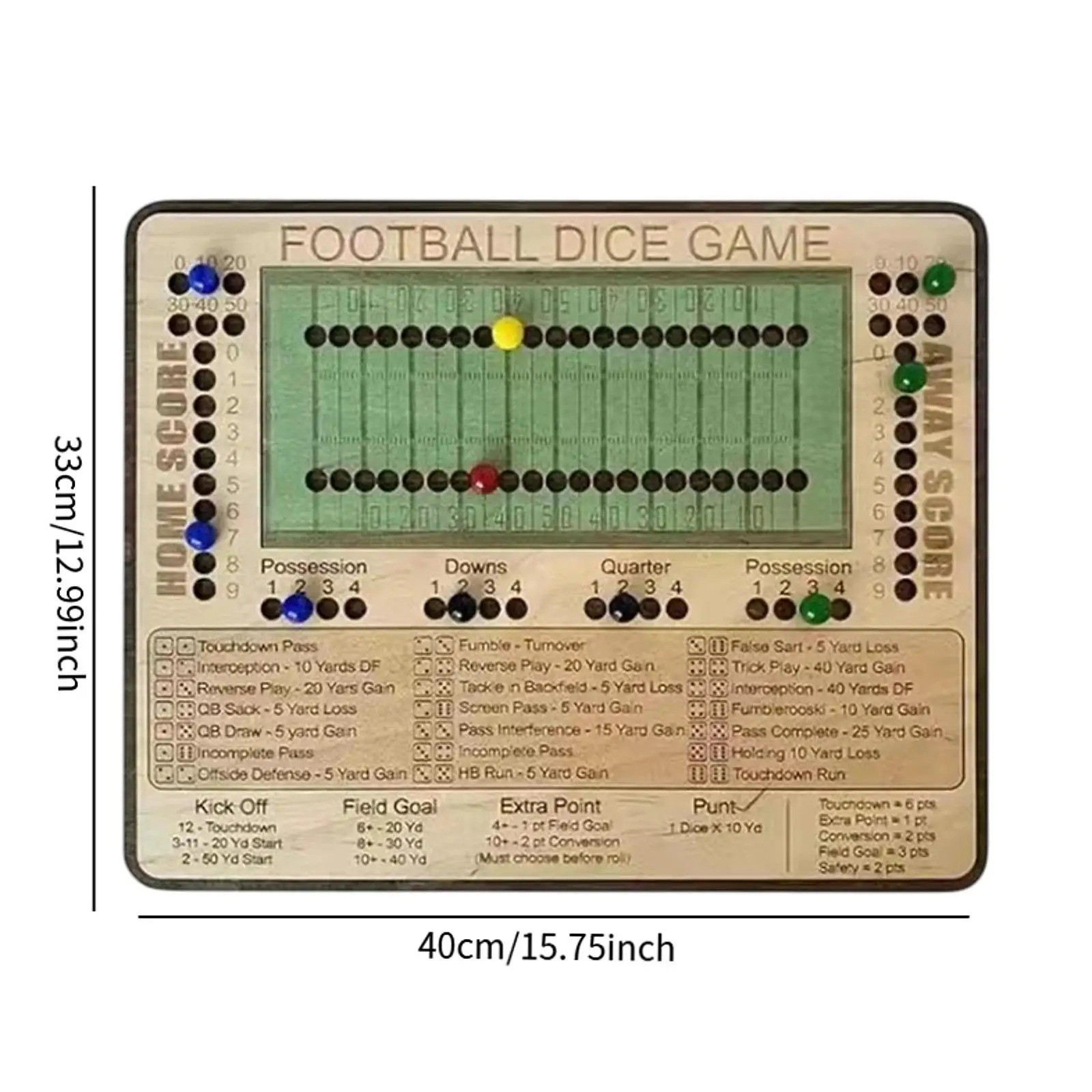 Board Game Easy to Play Football Dice Game Dice Soccer Strategy Game for Ages 7 Years up Gift Friend Football Fans 2-4 Players