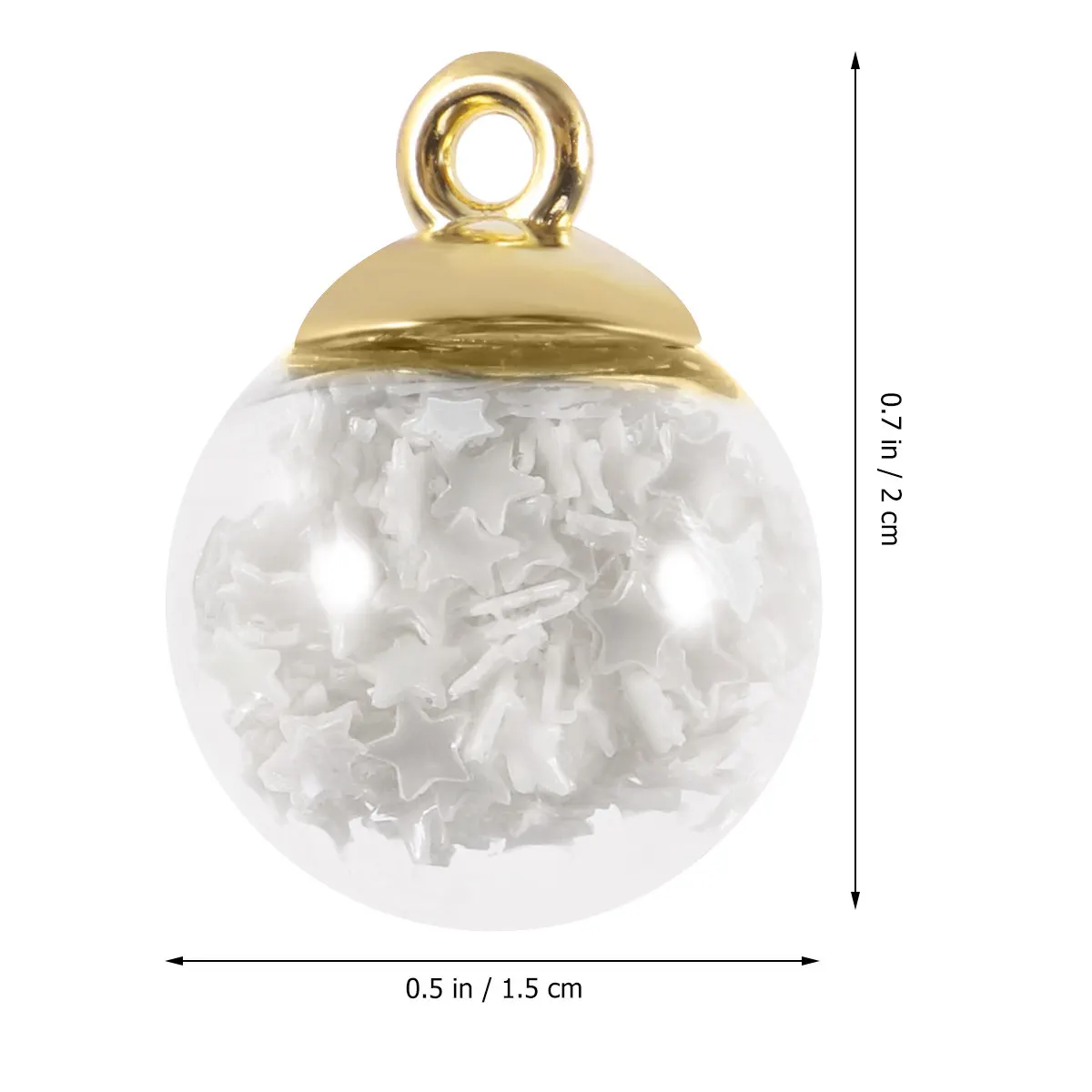 20Pcs Mini Clear Glass Globe Bottle Star Sequins DIY Pendant Charm Necklace Earring Craft Accessory Jewelry Making Supply