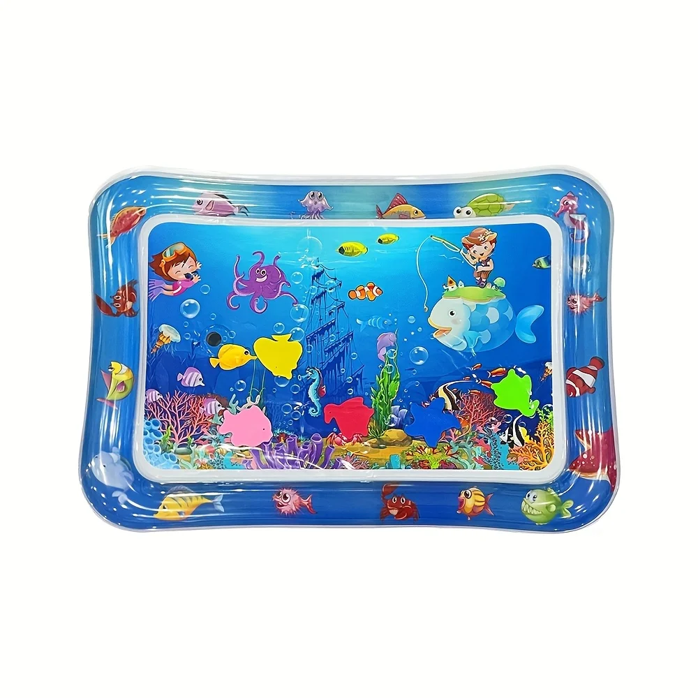 1pc Inflatable PVC Baby Playing Water Mat Square Fishing Splash Toddler Pad Early Education Activity Toys Mat Cushion Gift