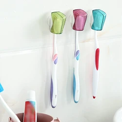 Bathroom Product Suction Cup Toothbrush Holder Wall Mount Rack 3 Piece/Set Toothbrush Cover Storage