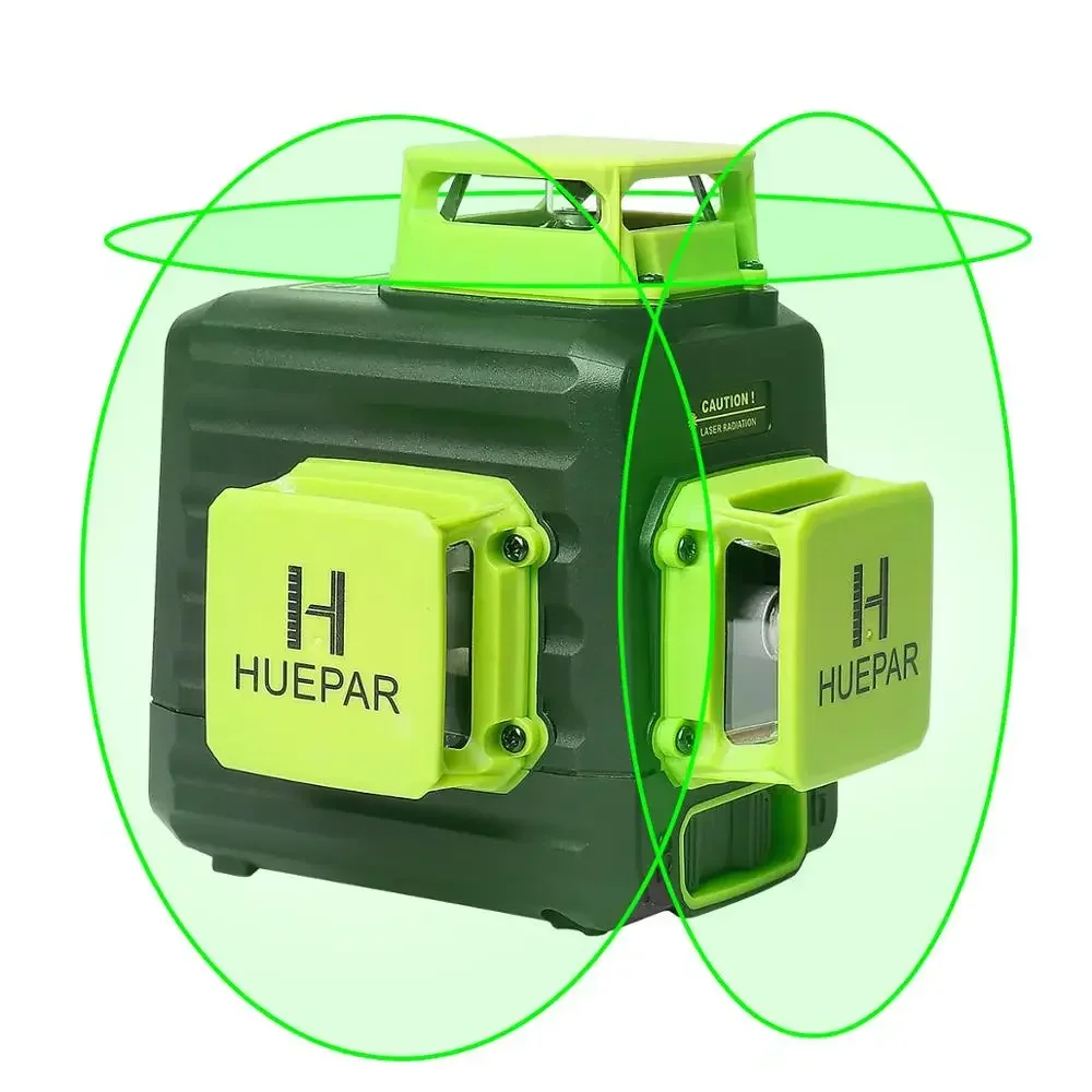 Huepar B03CG Green Laser Level 3D Digital Multi 12 Lines 360 Rotary Pulse Mode Outdoor