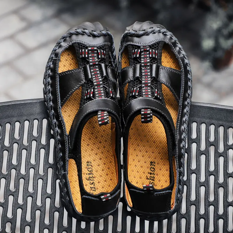 Casual Shoes Men's Roman Beach Sandalias De Hombre De Cuero Cungel Men Sandals Genuine Leather Sandals Summer
