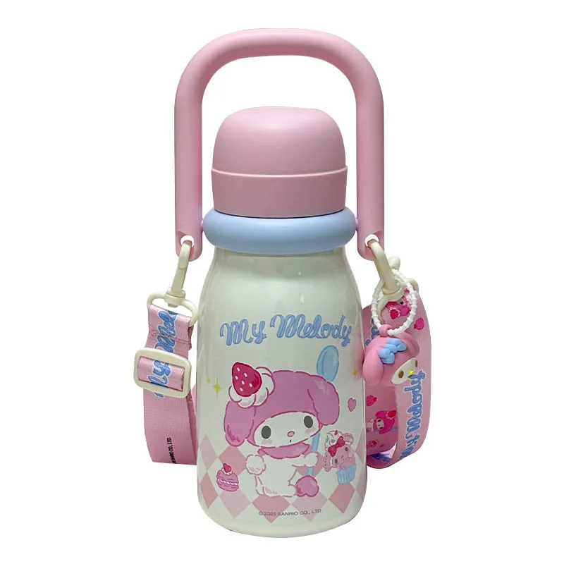 

Sanrio Family Series Milk Bottle Handle Insulated Cup Adjustable Strap Portable Double Drinking Cup