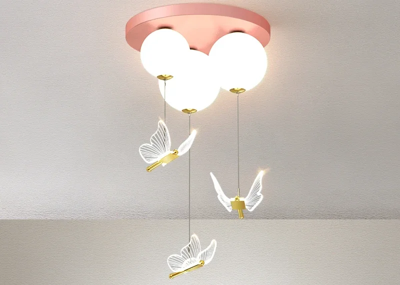 

Children's Bedroom Light Modern Minimalist Creative Balloon Butterfly Lamp Cozy and Romantic Boys and Girls Room Ceiling Light