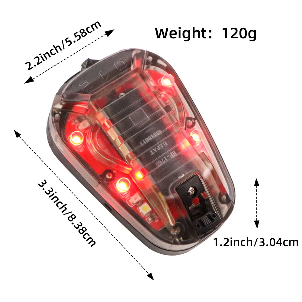 BOOU-Tactical Capacete Luz, Sinal de Sobrevivência, Luz Identificação, IR Visível, LED Strobe, Esportes ao ar livre, IFF