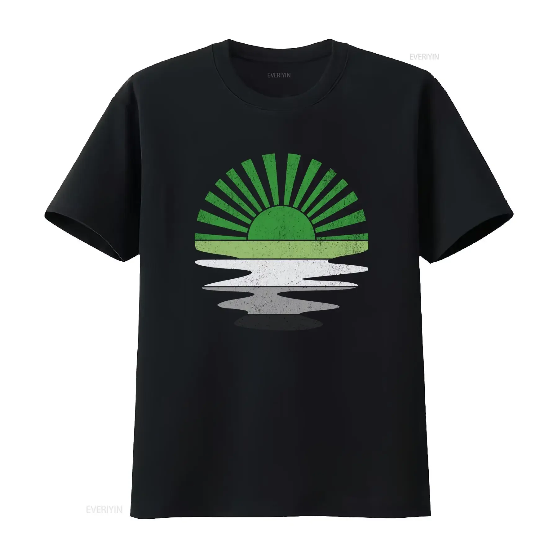 Subtle Aromantic T Shirt Aro Pride SunseT discreet Flag Colors Sunshine LGBTQIA Retro Vacation vintage Washed