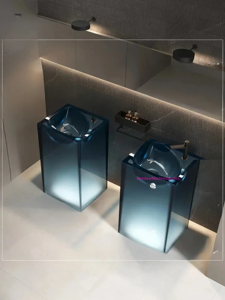 

Pedestal Basin Color Resin Household Pedestal Homestay Hotel Floor-Standing Crystal Wash Basin